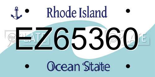 EZ65360 Rhode Island License Plate