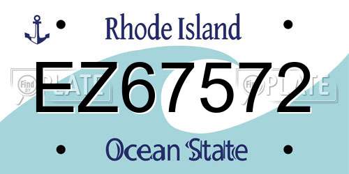 EZ67572 Rhode Island License Plate