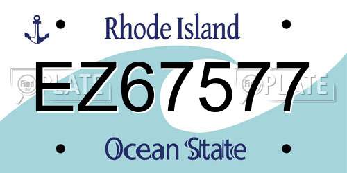 EZ67577 Rhode Island License Plate
