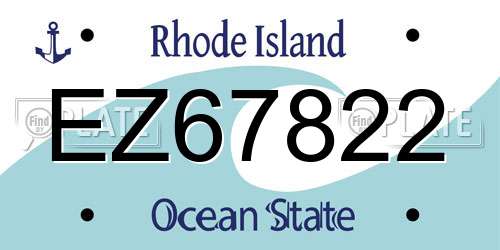 EZ67822 Rhode Island License Plate
