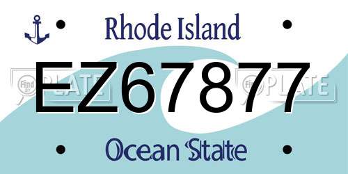 EZ67877 Rhode Island License Plate