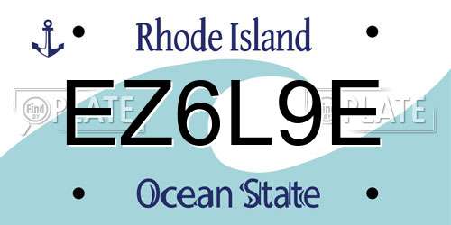 EZ6L9E Rhode Island License Plate