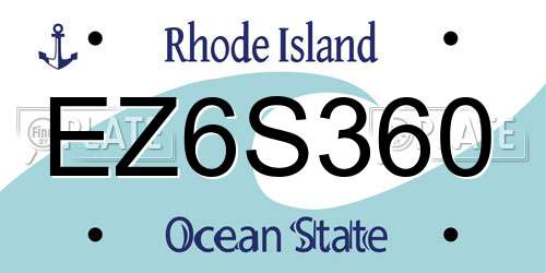 EZ6S360 Rhode Island License Plate