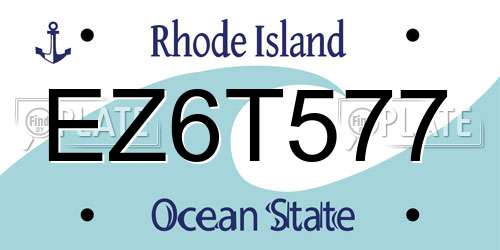 EZ6T577 Rhode Island License Plate