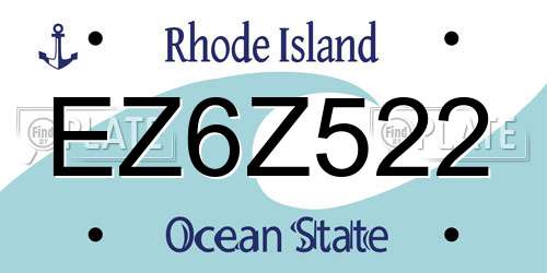 EZ6Z522 Rhode Island License Plate