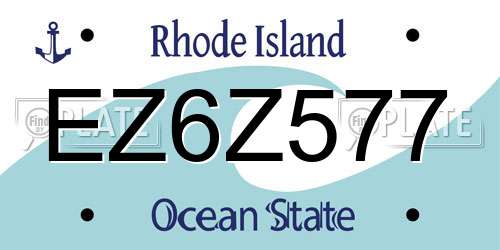 EZ6Z577 Rhode Island License Plate