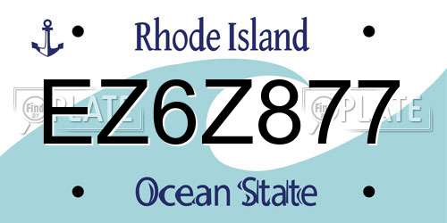 EZ6Z877 Rhode Island License Plate