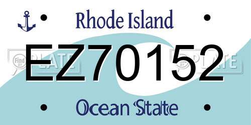 EZ70152 Rhode Island License Plate