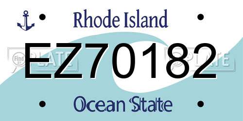 EZ70182 Rhode Island License Plate