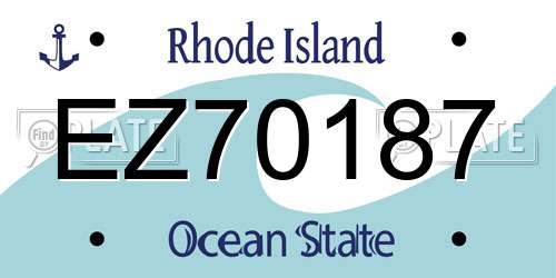 EZ70187 Rhode Island License Plate