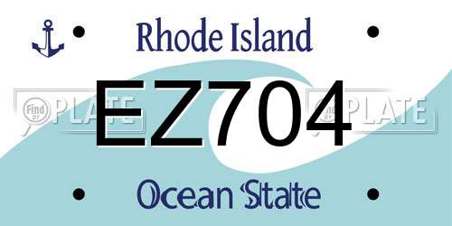 EZ704 Rhode Island License Plate