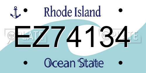 EZ74134 Rhode Island License Plate