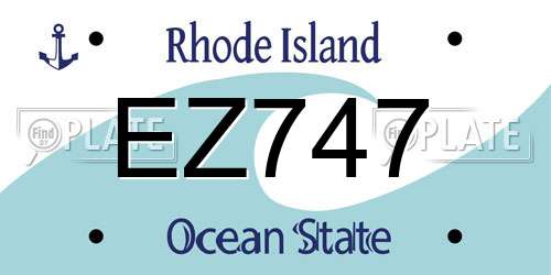EZ747 Rhode Island License Plate