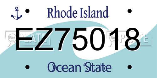 EZ75018 Rhode Island License Plate
