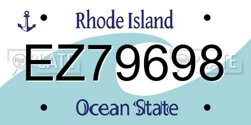 EZ79698 Rhode Island License Plate