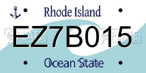 EZ7B015 Rhode Island License Plate