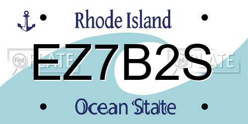EZ7B2S Rhode Island License Plate
