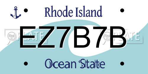 EZ7B7B Rhode Island License Plate