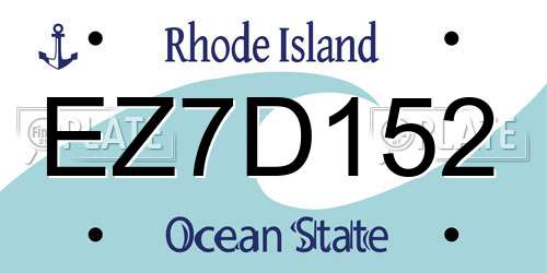 EZ7D152 Rhode Island License Plate