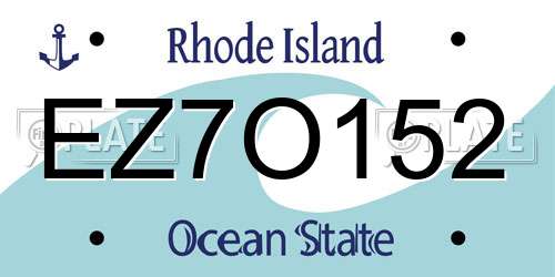 EZ7O152 Rhode Island License Plate