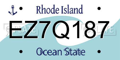 EZ7Q187 Rhode Island License Plate