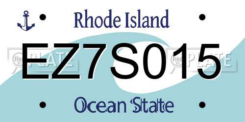 EZ7S015 Rhode Island License Plate