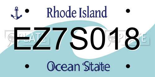EZ7S018 Rhode Island License Plate