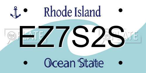 EZ7S2S Rhode Island License Plate