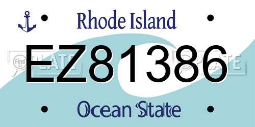 EZ81386 Rhode Island License Plate