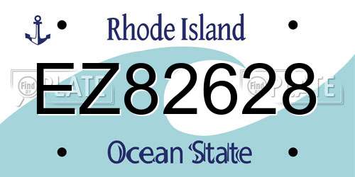 EZ82628 Rhode Island License Plate