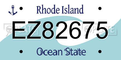 EZ82675 Rhode Island License Plate