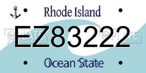 EZ83222 Rhode Island License Plate