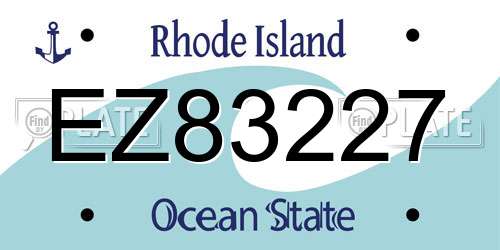 EZ83227 Rhode Island License Plate
