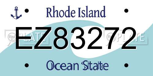 EZ83272 Rhode Island License Plate