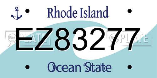 EZ83277 Rhode Island License Plate