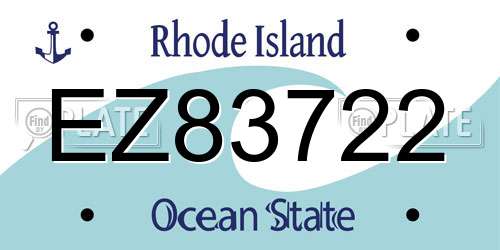 EZ83722 Rhode Island License Plate