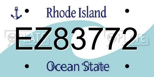 EZ83772 Rhode Island License Plate