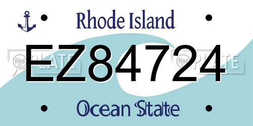 EZ84724 Rhode Island License Plate