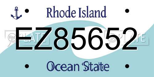 EZ85652 Rhode Island License Plate
