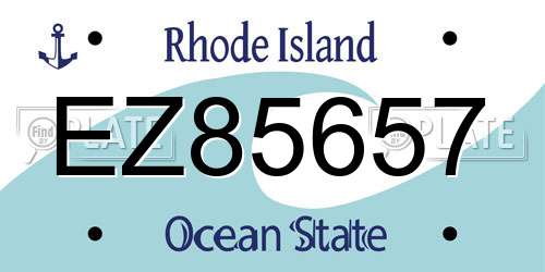 EZ85657 Rhode Island License Plate