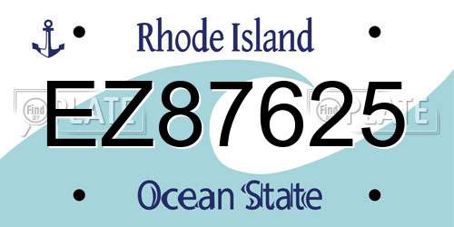 EZ87625 Rhode Island License Plate