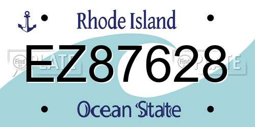EZ87628 Rhode Island License Plate