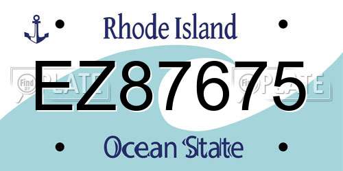 EZ87675 Rhode Island License Plate