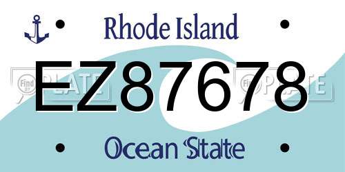EZ87678 Rhode Island License Plate