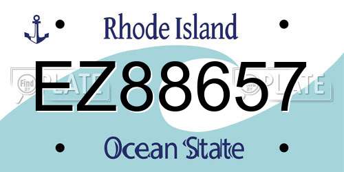 EZ88657 Rhode Island License Plate