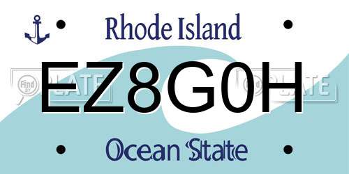 EZ8G0H Rhode Island License Plate