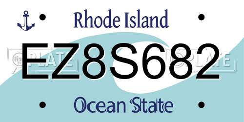 EZ8S682 Rhode Island License Plate