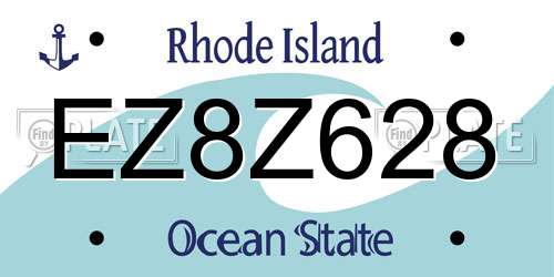 EZ8Z628 Rhode Island License Plate