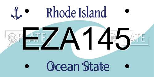 EZA145 Rhode Island License Plate