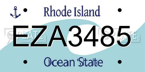 EZA3485 Rhode Island License Plate